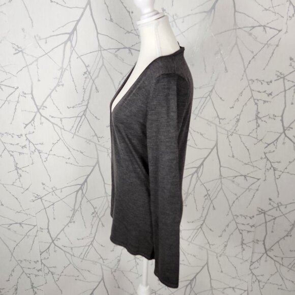 Jacob Charcoal Gray 85% Merino Wool Deep V-Neck Sweater - Picture 2 of 5